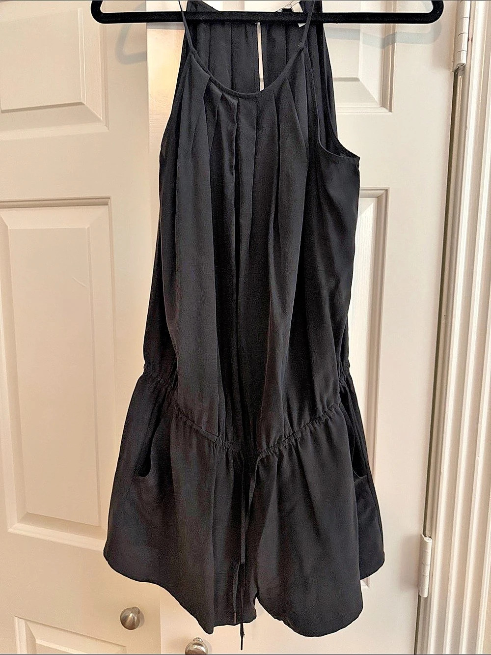 Joie Roux Silk Black Romper Size Medium Like New